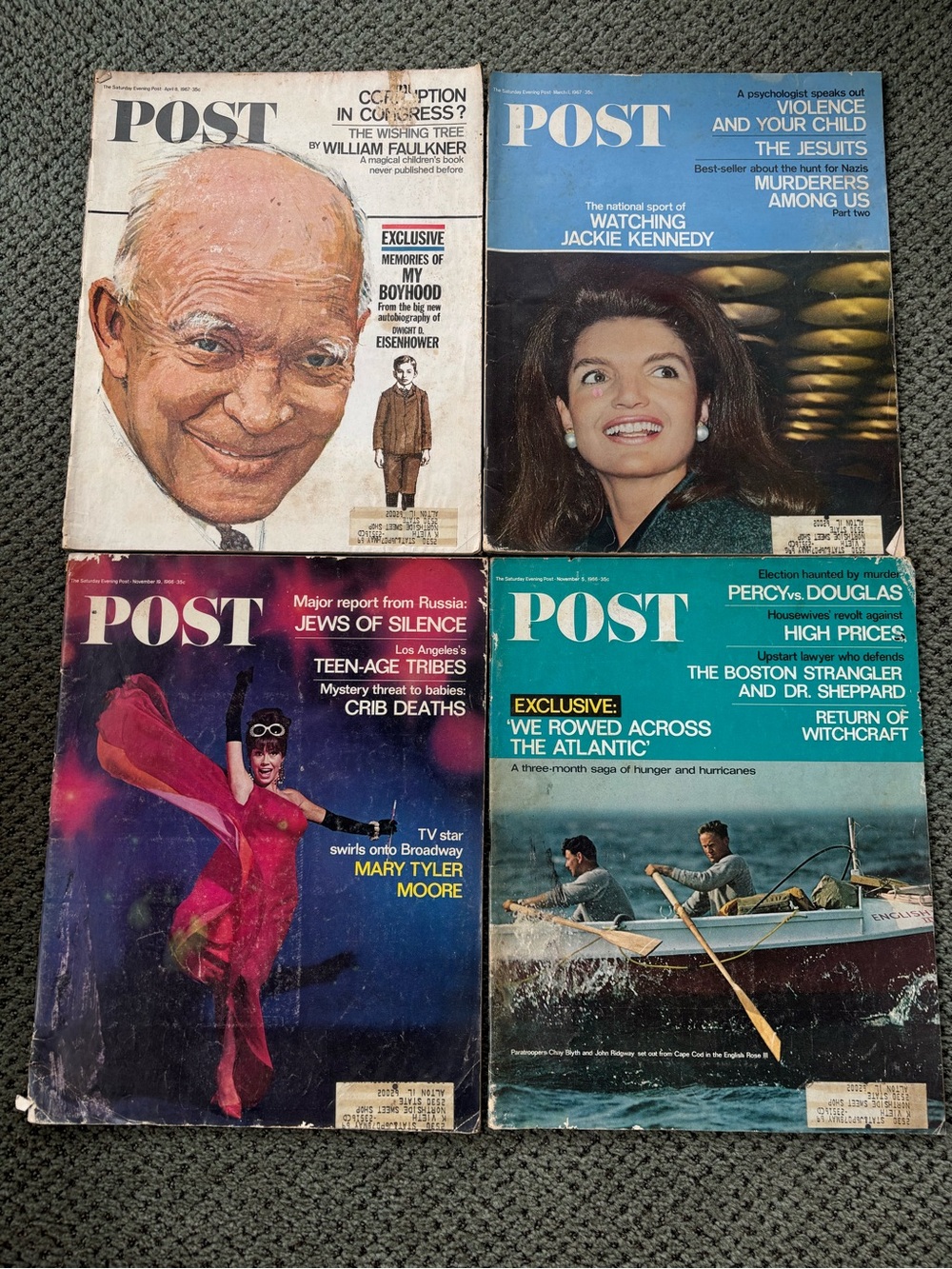 Vintage POST Magazines - 2 from 1966 & 2 from 1967